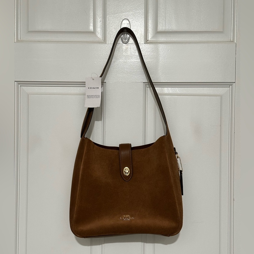NWT Coach Hadley Sienna Suede Shoulder Bag - Picture 2 of 11